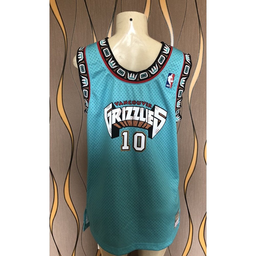 Mitchell & Ness Vancouver Grizzlies 10 Mike Bibby NBA Teal Swingman  SzXL #1417
